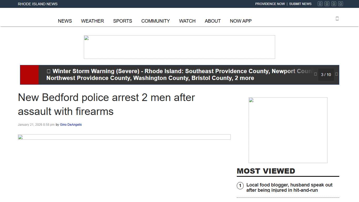 New Bedford police arrest 2 men after assault with firearms ABC6